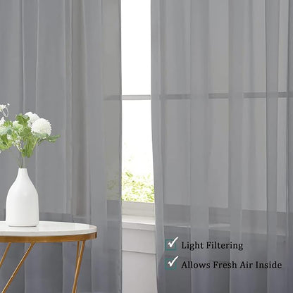 Chyhomenyc Charcoal Grey Sheer Valances - Image 8