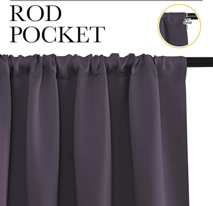 NICETOWN Blackout Curtains for Bedroom, 1 Pair, 70 by 63-inch, Window Treatment - Image 2