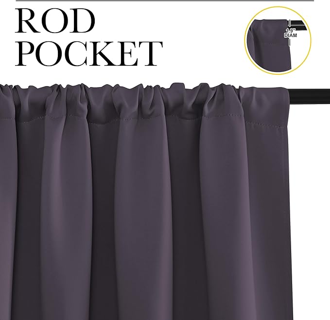 NICETOWN Blackout Curtains for Living Curtains, 1 Pair, 34-inch W x 84-inch L - Image 2