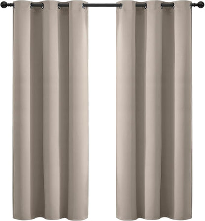 Yakamok Room Darkening Curtains 42x72 inch Length Natural-Living Room | 2 panels by Yakamok