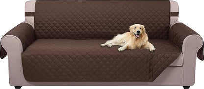 U-NICE HOME 4 Seater Sofa Cover 91''Large Couch Cover, Chocolate | Washable by U-NICEHOME