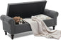 SOFTHION 58.1" Storage Bench Upholstered Linen End of Bedroom Bed Bench Ottoman by SofthionDesign