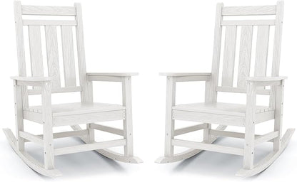 KINGYES Oversized Outdoor Rocking Chair Set of 2, All-Weather Patio Rocking by KINGYES