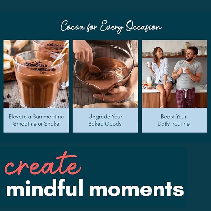 Mindful Nutrition Organic Skinny Hot Cocoa Mix - 40 Servings - Sugar Free Hot Chocolate Mix Gluten Free Dark Chocolate High Flavonoid Slimming Chocolate Powder Keto Friendly Dairy Free Vegan Low Carb