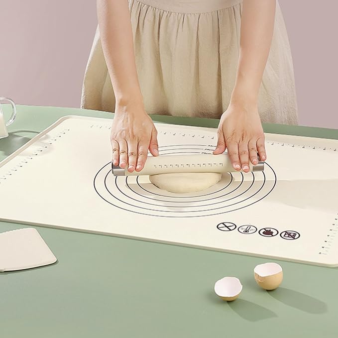 28" X 20" Dough Mat for Counter, Pastry Mats for Rolling Dough, Silicone Baking Mat with Measurements, Non Stick Silicone Pastry Mat, Kneading Counter Mat for Pastry, Bread, Cookies, Pizza