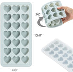 Heart Shaped Ice Cube Trays with Lid, Chocolate Mold, Easy Release Ice Trays, 21-Cavity Silicone Heart Molds for Ice Cubes, Gelatine, Baking and Candy