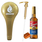 Jimoco® Syrup Pump Dispenser + Torani® Caramel Syrup, 25.4 oz - Coffee Syrup Pump & Flavoring Bundle