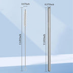 Stainless Steel Straw Replacement for Stanley 40 oz 30 oz,6 PCS Straight Reusable Metal Straws with Cleaning Brush, Compatible for 40oz Stanley Cup Tumbler
