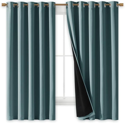 NICETOWN 100% Blackout Lined Curtains, 2 Thick Layers Completely Blackout - Image 2