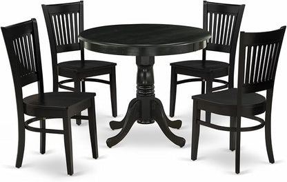 East West Furniture ANVA5-BLK-W 5 Piece Modern Dining Table Set Includes a by EastWestFurniture