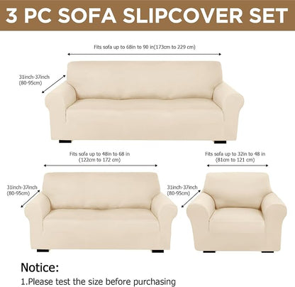 Peryiter 3 Pcs Couch and Loveseat Covers Set Sofa Cover - Image 2