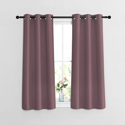 NICETOWN Blackout Dry Rose Curtains 48 inch Length by NICETOWN