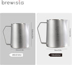 Brewista Precision Milk Frothing Pitcher, Steaming Jug, Coffee, Espresso Machine Accessories for Barista, Latte Art, Cappuccino, Stainless Steel Cup, 16 oz/480 ml, Silver