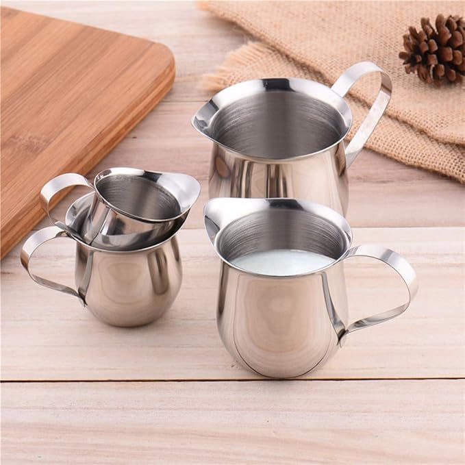 Rolin Roly 240ML Milk Frothing Pitcher Stainless Steel Small Bell-Shaped Creamer Coffee Jug for Barista Cappuccino Espresso Cups Latte Art Pitcher