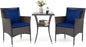 Tangkula 3 Pieces Patio Wicker Bistro Set, 2 Rattan Chairs w/ 2-Tier Tempered by TANGKULA