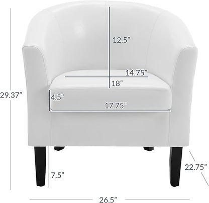 BELLEZE Accent Barrel Chair, Club Tub Sofa Corner Chair - Image 2
