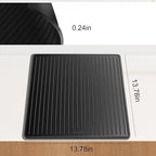 Silicone Coffee Mat for Breville 870/880, 13.78 x 13.78inch, 0.24in Raised Lip Spill-proof, Under Coffee Maker, Coffee Pot Bar Station for Countertop Kitchen, Black