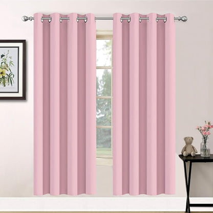 Yakamok Room Darkening Curtains 52x72 inch Long Pink-Living Room | 2 panels by Yakamok
