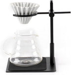 Pour Over Coffee Station Dripper Stand, With Adjustable Aluminum Alloy Stand, Reusable Stainless Steel Filter, Sturdy Base for Home or Office