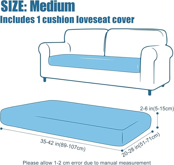 Smiry Waterproof Couch Cushion Covers, Stretch Jacquard Thick Sofa Cushion - Image 6