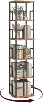 MAHANCRIS 5-Tier Rotating Bookshelf, Freestanding Corner Bookshelf, 360° by MAHANCRIS