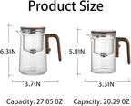 Enchanti Tea Pot, 800ML Witchcraft Magic Glass Teapot with Infuser Strainer and Lid for Loose Leaf Tea Herbal, Magnetic Water Separation Tea Maker Kettle Clear Enchantipot