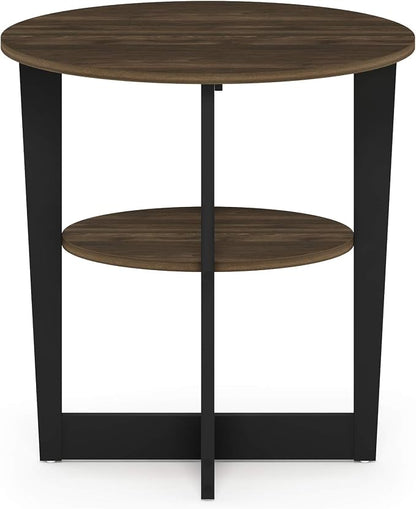 Furinno JAYA Side Table, 2-Tier Round Modern End Table - Image 5