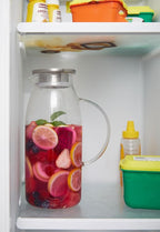 80 Ounces Glass Pitcher with Lid, Hot/Cold Water Jug, Juice and Iced Tea Beverage Carafe