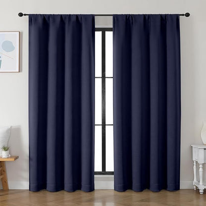 Simplebrand Ava Navy Blue Blackout Curtains by Simplebrand