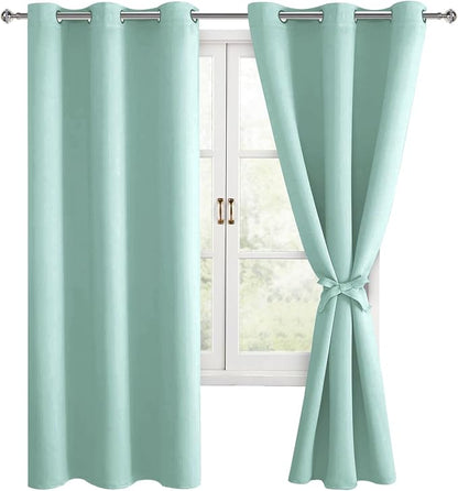 Room Darkening Curtains for Bedroom, 2 Panels, 38 x 72 Inch | Noise Reducing by Hiasan