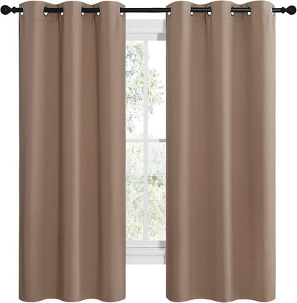 NICETOWN Short Window Treatment Thermal Insulated Solid Grommet Blackout - Image 2