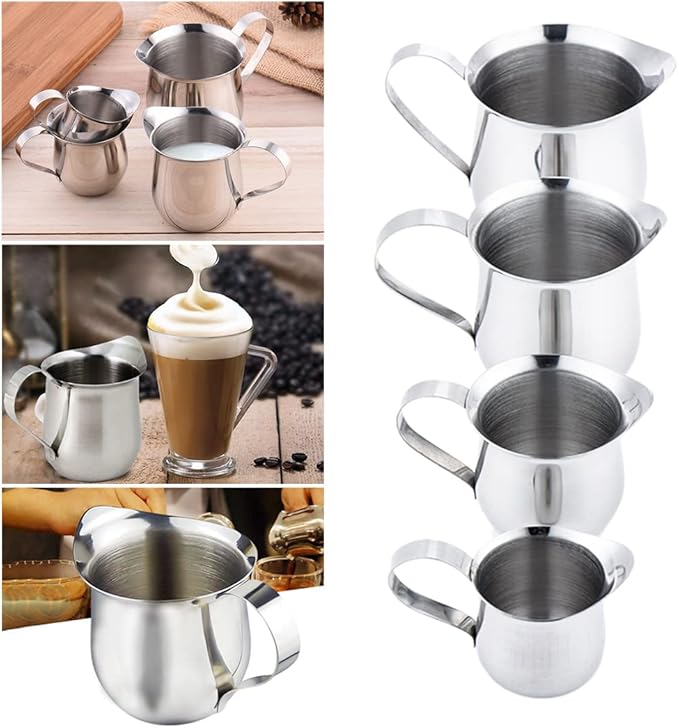Rolin Roly 240ML Milk Frothing Pitcher Stainless Steel Small Bell-Shaped Creamer Coffee Jug for Barista Cappuccino Espresso Cups Latte Art Pitcher