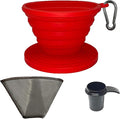 GOLDTONE Collapsible Silicone Portable Reusable Coffee Dripper w/Carry Clip & Scoop (Collapsible Pour Over, Frameless Filter & Scoop)