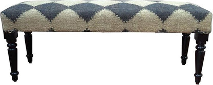 LR Home Tan/Black Upholstered Bench by LRHome