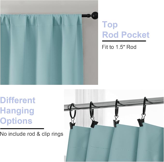 Simplebrand Ava Aqua Blackout Curtains - Image 4