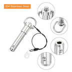 uxcell 1 Pcs Quick Release Pin, 1/2" x 1.5"(Dia. x L) Push-Button Ball Locking Pin 304 Stainless Steel Ring Handle Locking Pin with Wire for Audio Bimini Top Marine, Silver