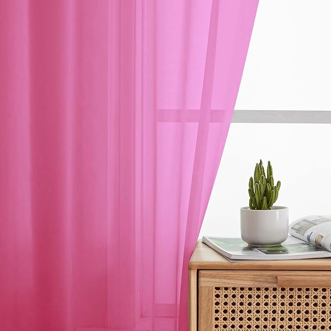 Cafe Curtains 36 Inch Length Tier 2 Pieces, Modern Soft Airy Sheer Kitchen - Image 7