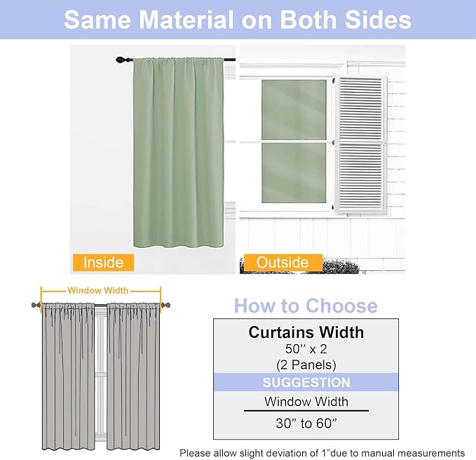 Simplebrand Ava Light Green Blackout Curtains - Image 7