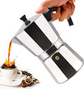 3 Cup Aluminum Moka Pot Classic Stovetop Espresso Coffee Maker 150ml 5oz Coffeemaker Percolator Mocha Pot Greca Coffee Maker Cafe Makers for Italian and Cuban Café Brewing Silver