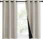 NICETOWN Natural 100% Blackout Lined Curtains, 1 Pair, 2 Thick Layers Narrow by NICETOWN