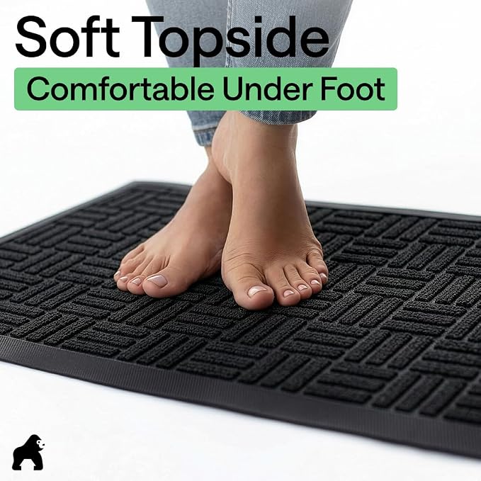 GORILLA GRIP 100% Waterproof All-Season WeatherMAX Doormat, US Designed Natural - Image 8