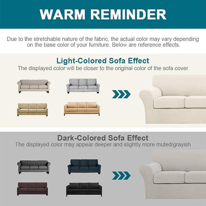 Turquoize 4 Piece Sofa Covers for 3 Cushion Couch Sofa Slipcover Soft Couch - Image 6