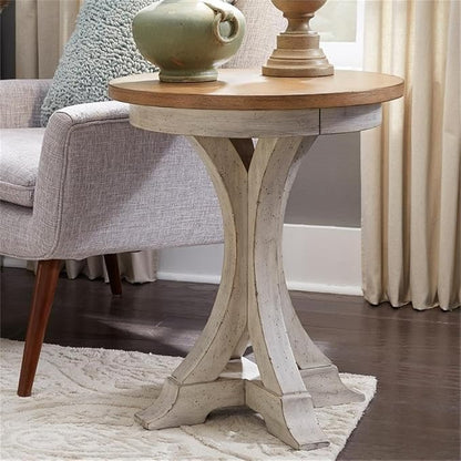 Liberty Furniture Industries Farmhouse Reimagined Round Chair Side Table - Image 2