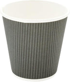 Restaurantware 8 Ounce Double Wall Disposable Coffee Cups, 500 Insulated Gray Paper Tumblers, with Ripple Wall Design, Lids Sold Separately for Hot Drinks like Tea, Hot Chocolate, and More