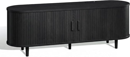 58" Mid Century Modern TV Stand, Wood TV Consoles - Image 8