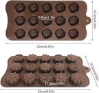 4 Pack Flower Shape Silicone Molds Chocolate Candy Mold, DanziX Silicone Mold for Wedding,Festival, Parties, DIY Enthusiasts-15 Cavity