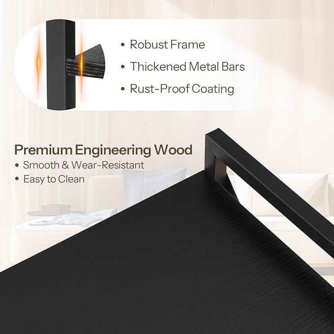 HOOBRO Bookshelf, 4-Tier Industrial Bookcase, Book Shelf Storage Organizer - Image 4