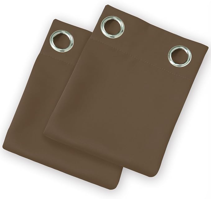 Blackout Curtains 66 x 95 inch/Brown Curtains Set of 2 Panels/Thermal Insulated - Image 9