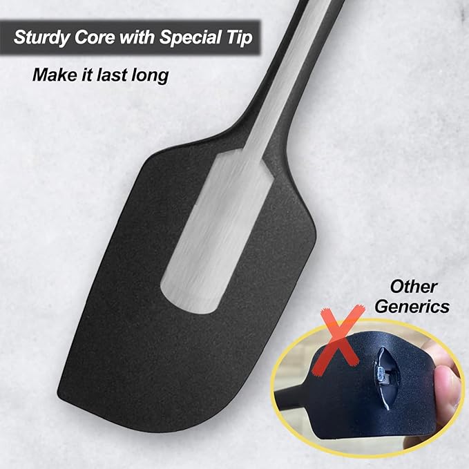 3 Pack Large Silicone Spatula for Kitchen,600°F Heat resistant Rubber Spatulas for Baking,Cooking, Scraping,and Mixing,Non Stick Kitchen Utensils, BPA Free, 11.2 IN, Multicolors
