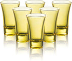 M&N HOME Yellow Shot Glass Set, 2 Oz Set of 6 Colored Shot Glasses, Whiskey Glasses, Tequila Shot Glasses, Cocktail Glasses, Shot Glasses for Vodka, Spirits & Liquors, Shot Glass Gifts (Yellow Set)